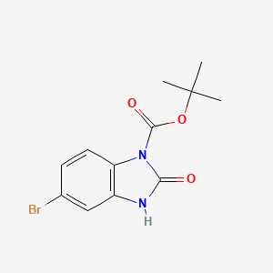 molecular formula C12H13BrN2O3 B3107593 Tert-butyl 5-bromo-2-oxo-2,3-dihydro-1H-benzo[D]imidazole-1-carboxylate CAS No. 161468-56-0