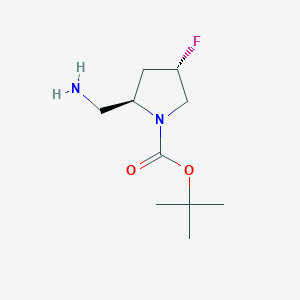molecular formula C10H19FN2O2 B3107885 tert-Butyl (2R,4S)-2-(aminomethyl)-4-fluoropyrrolidine-1-carboxylate CAS No. 1627972-84-2