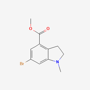 molecular formula C11H12BrNO2 B3107934 Methyl 6-bromo-1-methylindoline-4-carboxylate CAS No. 1629879-87-3