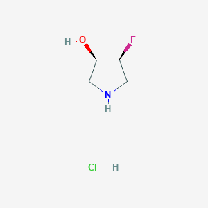 molecular formula C4H9ClFNO B3108109 (3R,4S)-4-Fluoropyrrolidin-3-OL hydrochloride CAS No. 1638744-31-6
