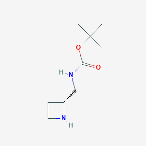 molecular formula C9H18N2O2 B3108124 tert-Butyl n-[(2r)-azetidin-2-ylmethyl]carbamate CAS No. 1638744-81-6