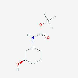 molecular formula C11H21NO3 B3108132 Tert-butyl n-[(1r,3r)-3-hydroxycyclohexyl]carbamate CAS No. 1638744-95-2