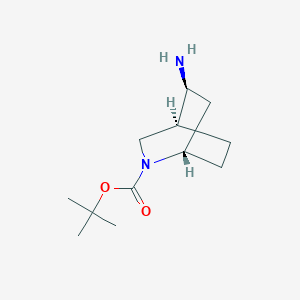 molecular formula C12H22N2O2 B3108214 Tert-butyl (1s,4s,5s)-5-amino-2-azabicyclo[2.2.2]octane-2-carboxylate CAS No. 1638771-82-0