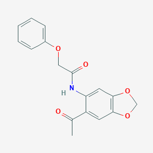 molecular formula C17H15NO5 B310827 N-(6-acetyl-1,3-benzodioxol-5-yl)-2-phenoxyacetamide 