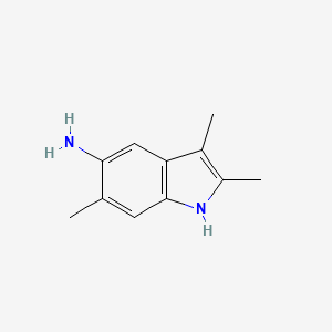 molecular formula C11H14N2 B3108442 2,3,6-trimethyl-1H-indol-5-amine CAS No. 165614-76-6