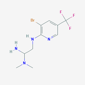 molecular formula C10H14BrF3N4 B3108606 N-[2-amino-2-(dimethylamino)ethyl]-3-bromo-5-(trifluoromethyl)pyridin-2-amine CAS No. 1672675-19-2