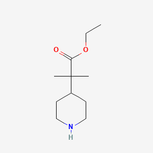 molecular formula C11H21NO2 B3108669 Ethyl 2-methyl-2-(piperidin-4-YL)propanoate CAS No. 167710-69-2