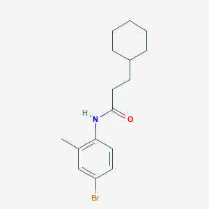 molecular formula C16H22BrNO B310869 N-(4-bromo-2-methylphenyl)-3-cyclohexylpropanamide 