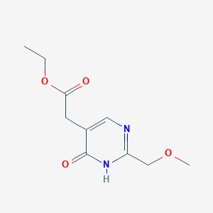 molecular formula C10H14N2O4 B3108707 Ethyl [4-hydroxy-2-(methoxymethyl)-pyrimidin-5-yl]acetate CAS No. 167985-26-4