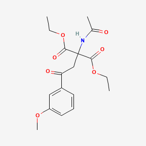molecular formula C18H23NO7 B3108733 Diethyl 2-acetamido-2-(2-(3-methoxyphenyl)-2-oxoethyl)malonate CAS No. 168154-47-0