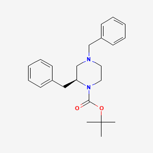 molecular formula C23H30N2O2 B3108931 (S)-tert-Butyl 2,4-dibenzylpiperazine-1-carboxylate CAS No. 169447-85-2