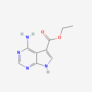 molecular formula C9H10N4O2 B3108976 Ethyl 4-amino-7H-pyrrolo[2,3-d]pyrimidine-5-carboxylate CAS No. 1696907-15-9