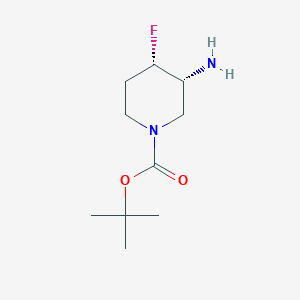 molecular formula C10H19FN2O2 B3109058 tert-butyl (3R,4S)-3-amino-4-fluoropiperidine-1-carboxylate CAS No. 1700611-18-2
