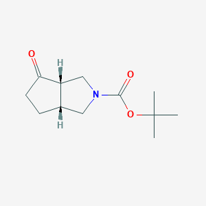 molecular formula C12H19NO3 B3109097 tert-butyl (3aS,6aR)-4-oxo-1,3,3a,5,6,6a-hexahydrocyclopenta[c]pyrrole-2-carboxylate CAS No. 1701484-85-6