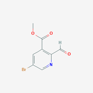 molecular formula C8H6BrNO3 B3109290 Methyl 5-bromo-2-formylpyridine-3-carboxylate CAS No. 1710703-03-9