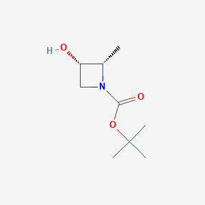 molecular formula C9H17NO3 B3109347 tert-Butyl (2S,3S)-3-hydroxy-2-methylazetidine-1-carboxylate CAS No. 171919-81-6