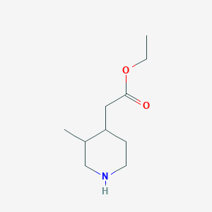 molecular formula C10H19NO2 B3109437 Ethyl 2-(3-methylpiperidin-4-yl)acetate CAS No. 173186-92-0