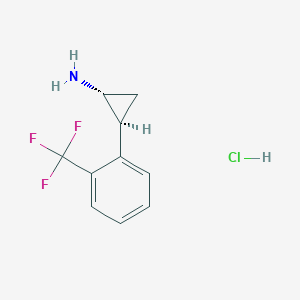 molecular formula C10H11ClF3N B3109727 trans-2-(2-(Trifluoromethyl)phenyl)cyclopropanaminehydrochloride CAS No. 175168-77-1