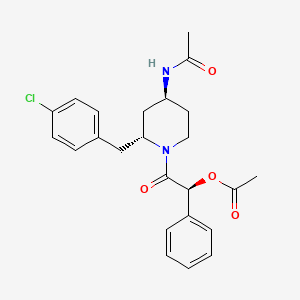 (S)-2-((2R,4S)-4-acetamido-2-(4-chlorobenzyl)piperidin-1-yl)-2-oxo-1-phenylethyl acetate