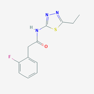 molecular formula C12H12FN3OS B311029 N-(5-ethyl-1,3,4-thiadiazol-2-yl)-2-(2-fluorophenyl)acetamide 