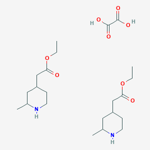 molecular formula C12H21NO6 B3110956 ethyl 2-(2-methylpiperidin-4-yl)acetate;oxalic acid CAS No. 1810070-27-9