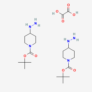 molecular formula C22H44N6O8 B3111040 tert-butyl 4-hydrazinylpiperidine-1-carboxylate;oxalic acid CAS No. 1818847-34-5