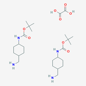 molecular formula C26H50N4O8 B3111042 tert-butyl N-[4-(aminomethyl)cyclohexyl]carbamate;oxalic acid CAS No. 1818847-56-1
