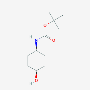 molecular formula C11H19NO3 B3111085 tert-butyl N-[(1S,4R)-4-hydroxycyclohex-2-en-1-yl]carbamate CAS No. 1820569-79-6