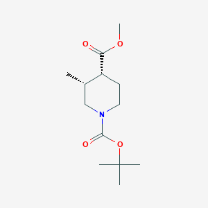 molecular formula C13H23NO4 B3111095 cis-1-tert-Butyl 4-methyl 3-methylpiperidine-1,4-dicarboxylate CAS No. 1820570-43-1