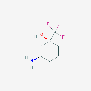molecular formula C7H12F3NO B3111206 cis-3-amino-1-(trifluoromethyl)cyclohexanol CAS No. 1820746-53-9