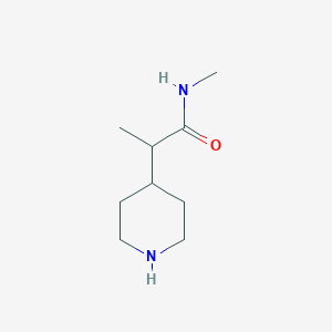 molecular formula C9H18N2O B3111440 N-methyl-2-(piperidin-4-yl)propanamide CAS No. 1823946-60-6