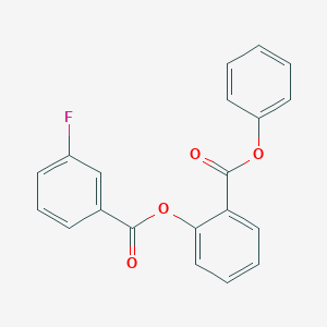 molecular formula C20H13FO4 B311145 Phenyl 2-[(3-fluorobenzoyl)oxy]benzoate 