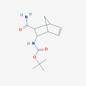 molecular formula C13H20N2O3 B3111459 Tert-butyl (3-carbamoylbicyclo[2.2.1]hept-5-en-2-yl)carbamate CAS No. 1824237-47-9