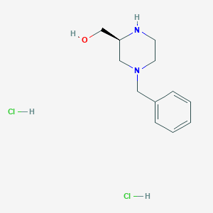 molecular formula C12H19ClN2O B3111790 [(2S)-4-benzylpiperazin-2-yl]methanol dihydrochloride CAS No. 1860012-50-5