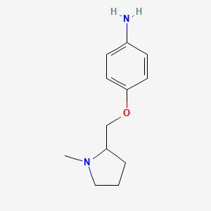 molecular formula C12H18N2O B3111952 4-[(1-Methylpyrrolidin-2-yl)methoxy]aniline CAS No. 1869874-93-0