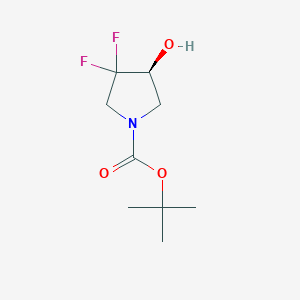 molecular formula C9H15F2NO3 B3112003 tert-Butyl (4S)-3,3-difluoro-4-hydroxypyrrolidine-1-carboxylate CAS No. 1873374-41-4