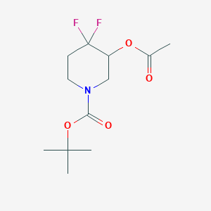 molecular formula C12H19F2NO4 B3112131 tert-butyl 3-Acetoxy-4,4-difluoropiperidine-1-carboxylate CAS No. 1881328-37-5