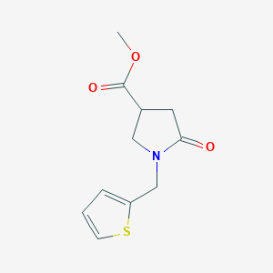 molecular formula C11H13NO3S B3112615 Methyl 5-oxo-1-(thiophen-2-ylmethyl)pyrrolidine-3-carboxylate CAS No. 190784-05-5