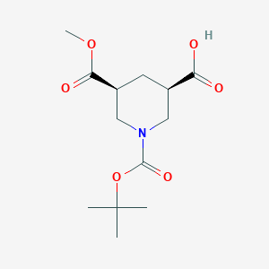 molecular formula C13H21NO6 B3112710 cis-1-(Tert-butoxycarbonyl)-5-(methoxycarbonyl)piperidine-3-carboxylic acid CAS No. 191544-72-6