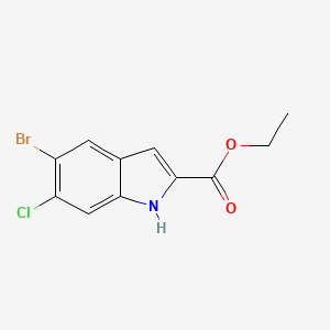 molecular formula C11H9BrClNO2 B3112754 Ethyl 5-bromo-6-chloro-1H-indole-2-carboxylate CAS No. 1923237-13-1