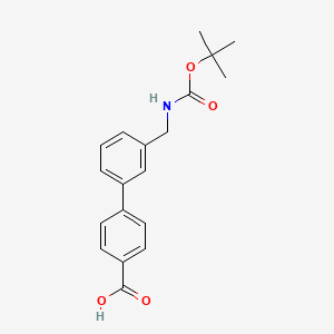 molecular formula C19H21NO4 B3112858 3'-(((Tert-butoxycarbonyl)amino)methyl)-[1,1'-biphenyl]-4-carboxylic acid CAS No. 193151-98-3