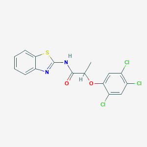molecular formula C16H11Cl3N2O2S B311298 N-(1,3-benzothiazol-2-yl)-2-(2,4,5-trichlorophenoxy)propanamide 