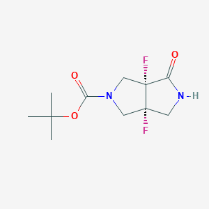 molecular formula C11H16F2N2O3 B3113002 tert-butyl (3aR,6aR)-3a,6a-difluoro-3-oxo-1,2,4,6-tetrahydropyrrolo[3,4-c]pyrrole-5-carboxylate CAS No. 1932454-31-3