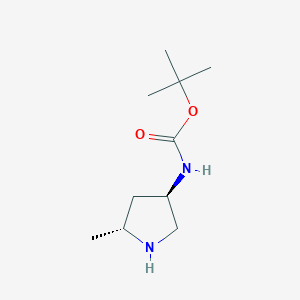 molecular formula C10H20N2O2 B3113056 (3R,5R)-(5-Methyl-pyrrolidin-3-yl)-carbamic acid tert-butyl ester CAS No. 1932651-04-1