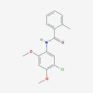 molecular formula C16H16ClNO3 B311329 N-(5-chloro-2,4-dimethoxyphenyl)-2-methylbenzamide 