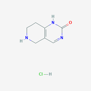 molecular formula C7H10ClN3O B3113504 5,6,7,8-Tetrahydropyrido[4,3-d]pyrimidin-2-ol hydrochloride CAS No. 1956321-99-5