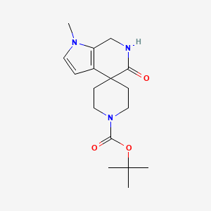 molecular formula C17H25N3O3 B3113525 tert-Butyl 1'-methyl-5'-oxo-1',5',6',7'-tetrahydrospiro[piperidine-4,4'-pyrrolo[2,3-c]pyridine]-1-carboxylate CAS No. 1956364-86-5