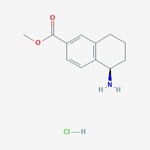 molecular formula C12H16ClNO2 B3113597 (R)-Methyl 5-amino-5,6,7,8-tetrahydronaphthalene-2-carboxylate hydrochloride CAS No. 1958125-83-1