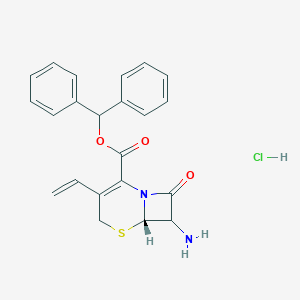 molecular formula C₂₂H₂₁ClN₂O₃S B031136 (6R,7R)-Benzhydryl 7-amino-8-oxo-3-vinyl-5-thia-1-azabicyclo[4.2.0]oct-2-ene-2-carboxylate hydrochloride CAS No. 79349-67-0