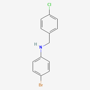 molecular formula C13H11BrClN B3113608 4-bromo-N-[(4-chlorophenyl)methyl]aniline CAS No. 195968-98-0